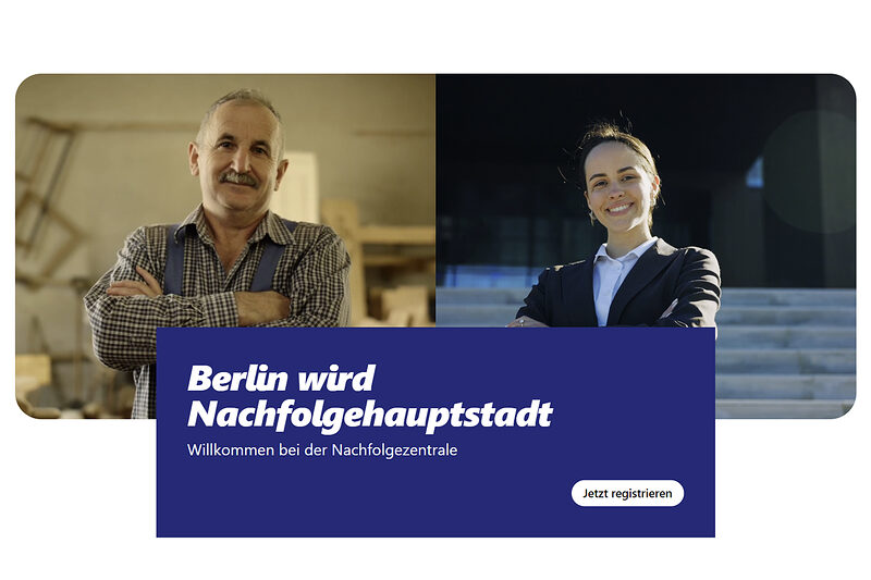 Titelbild der Website www.nachfolgezentrale.berlin mit der Aufschrift 