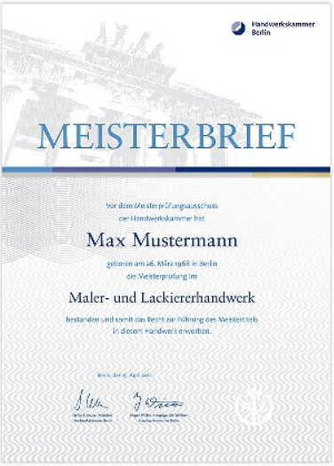 Meisterbrief, Schmuckblatt